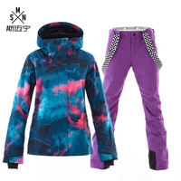 smn ski suit snowboard jacket adult women colorful wind resistant waterproof breathable outdoor sport winter girls skiing suit