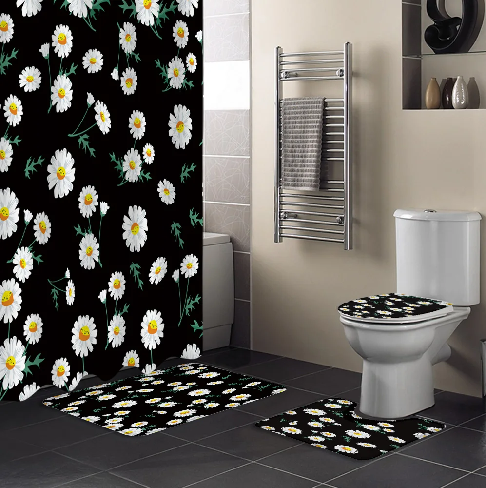 Весенняя белая Маргаритка цветы прочный водонепроницаемый набор занавесок для