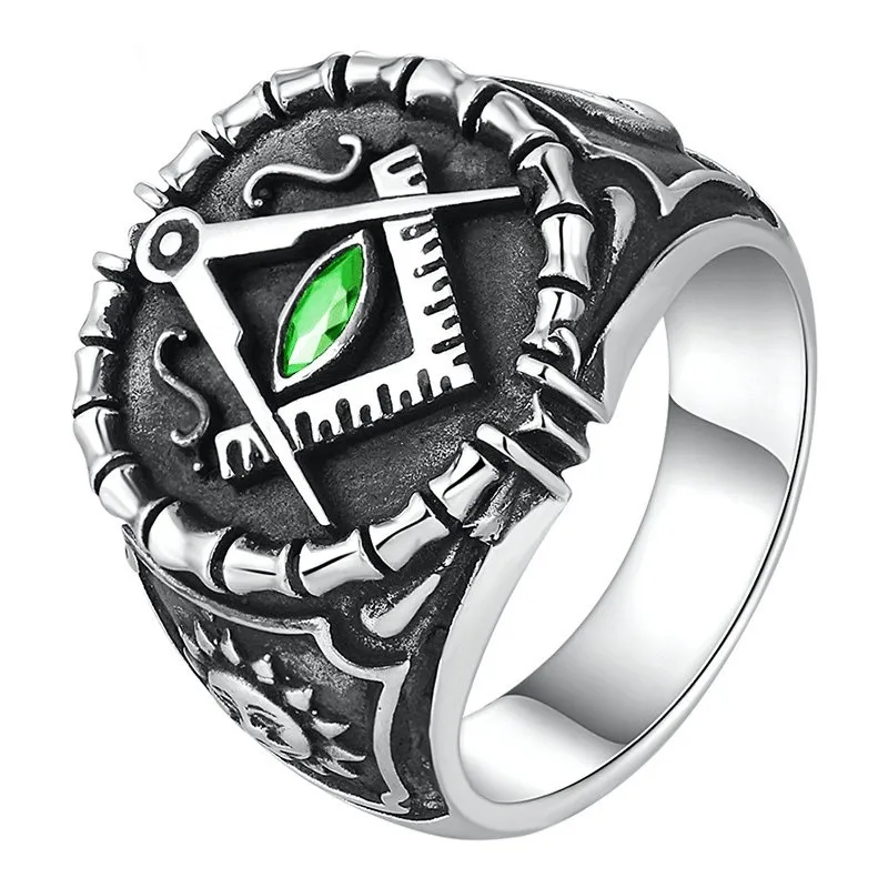 Мужские кольца в стиле ретро с изображением Солнца и Луны символов Shriner масонских