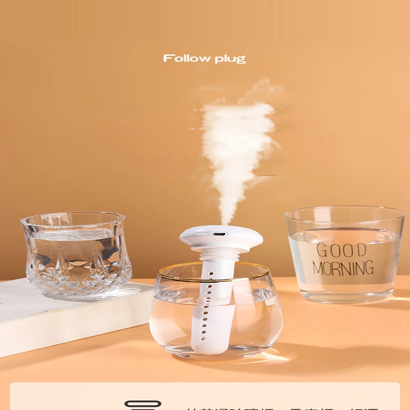 

USB Portable Air Humidifier Diamond Bottle Aroma Diffuser Mist Maker For Home Office Humidification Detachable