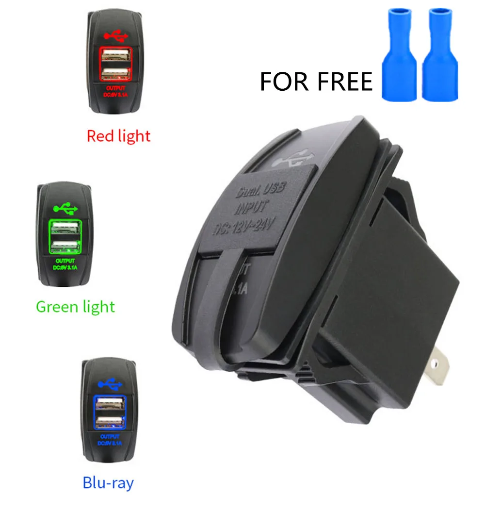 

Автомобильное зарядное устройство с двумя USB-портами, 12-24 В