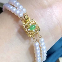 diy pearl double row charm charms bracelet decoration for hand made chains necklace jewelry making supplies cz clip buckle