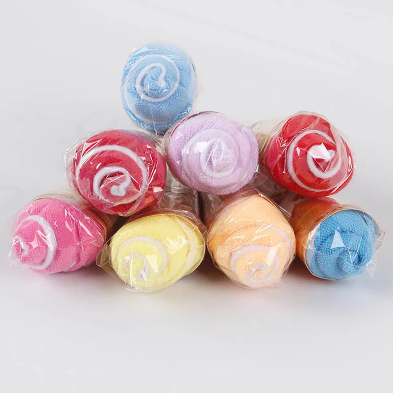 cotton random Случайный цвет портативный двойной цвет милое мягкое полотенце для мытья в форме мороженого Подарок для свадебной вечеринки - Цвет: cotton random