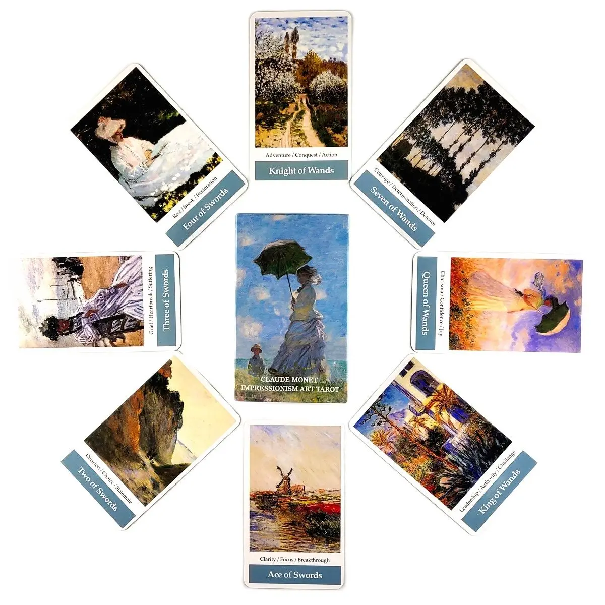 

Latest High Quality Claude Monet Tarot Deck Impressionism Art Tarot Cards Fortune Guidance Telling Divination Deck Board Game