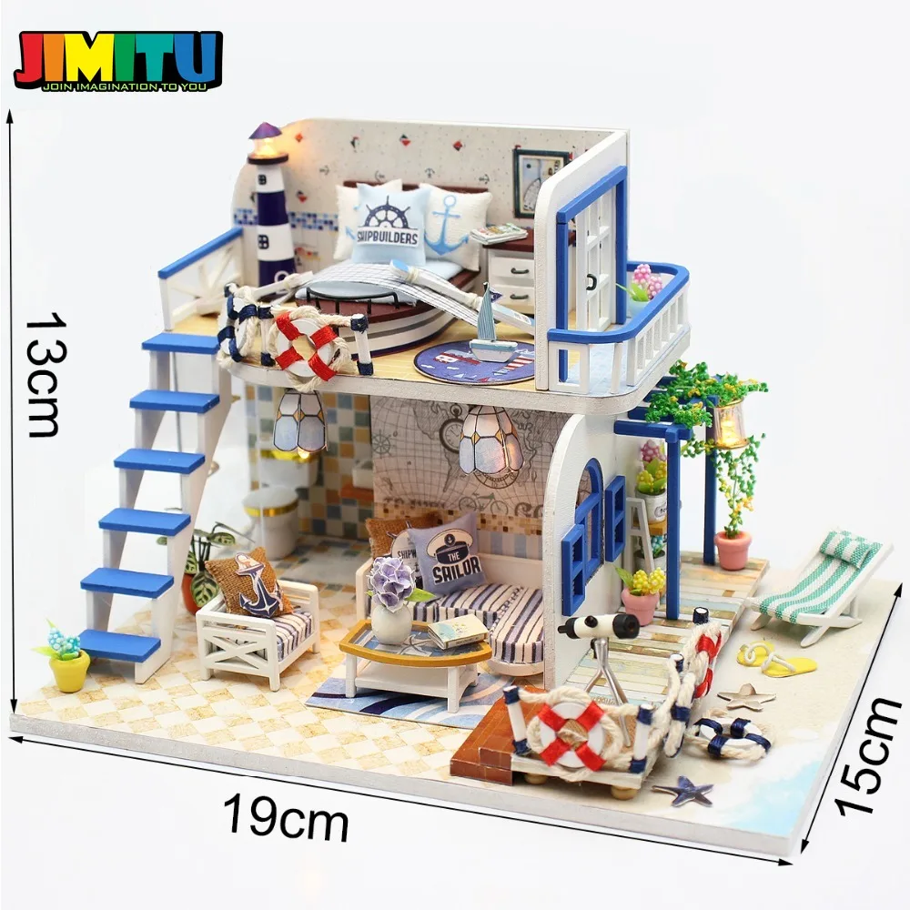 JIMITU Кукольный дом детская деревянная игрушка сделай сам светодиодная лампа