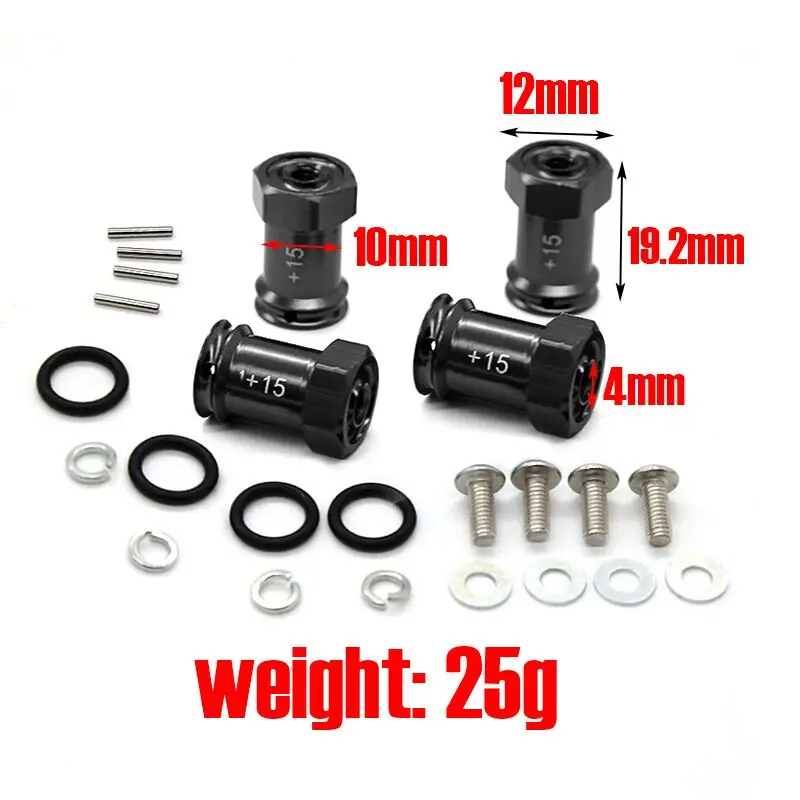 GPM ERV010 and 15MM Wheel Hex Adapter Set For RC Car Traxxas 1/16 Mini E Revo Modified Wide Body Low Center of Gravity Combiner