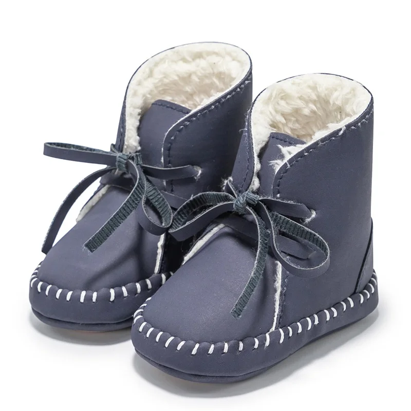 

Детские Плюшевые резиновые ботинки Kruleepo, осенне-зимняя обувь для первых шагов, теплые Нескользящие Кроссовки для новорожденных девочек и м...