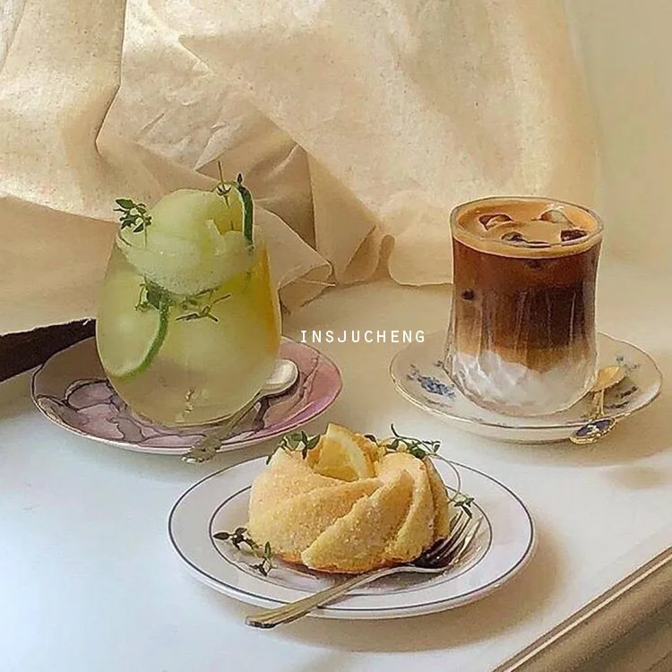 Корейский ретро стиль Круглый Простой винный бокал креативный для кафе