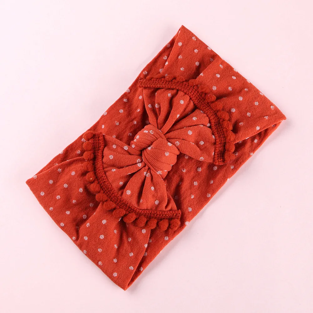 

1PCS New Fashion Baby Dot Nylon Headbands, Edging Ball Nylon Bow Head Wrap, Knot Nylon Headwear Turban, Girls Hair Accesseries