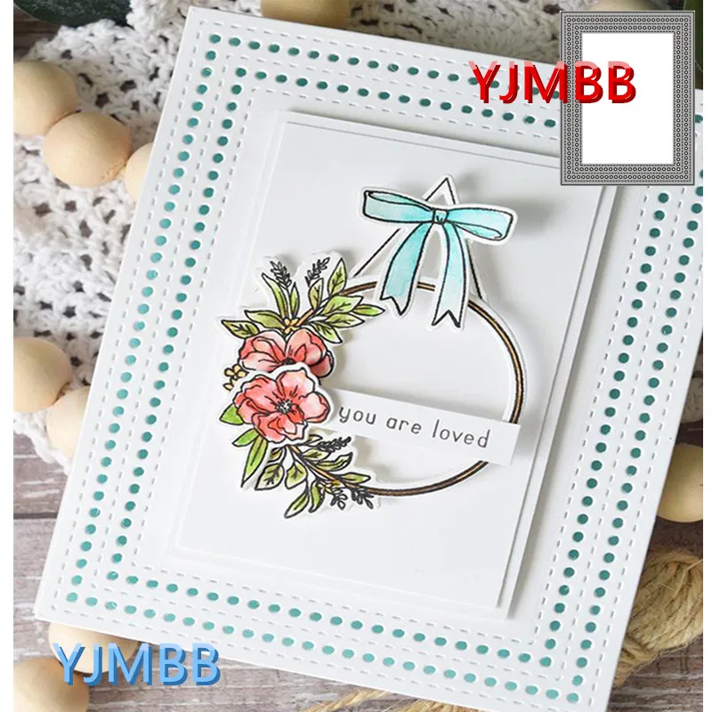 

YJMBB 2021 New Rectangular Window Frame Metal Cutting Mould Scrapbook Album Paper DIY Card Craft Embossing Die Cutting