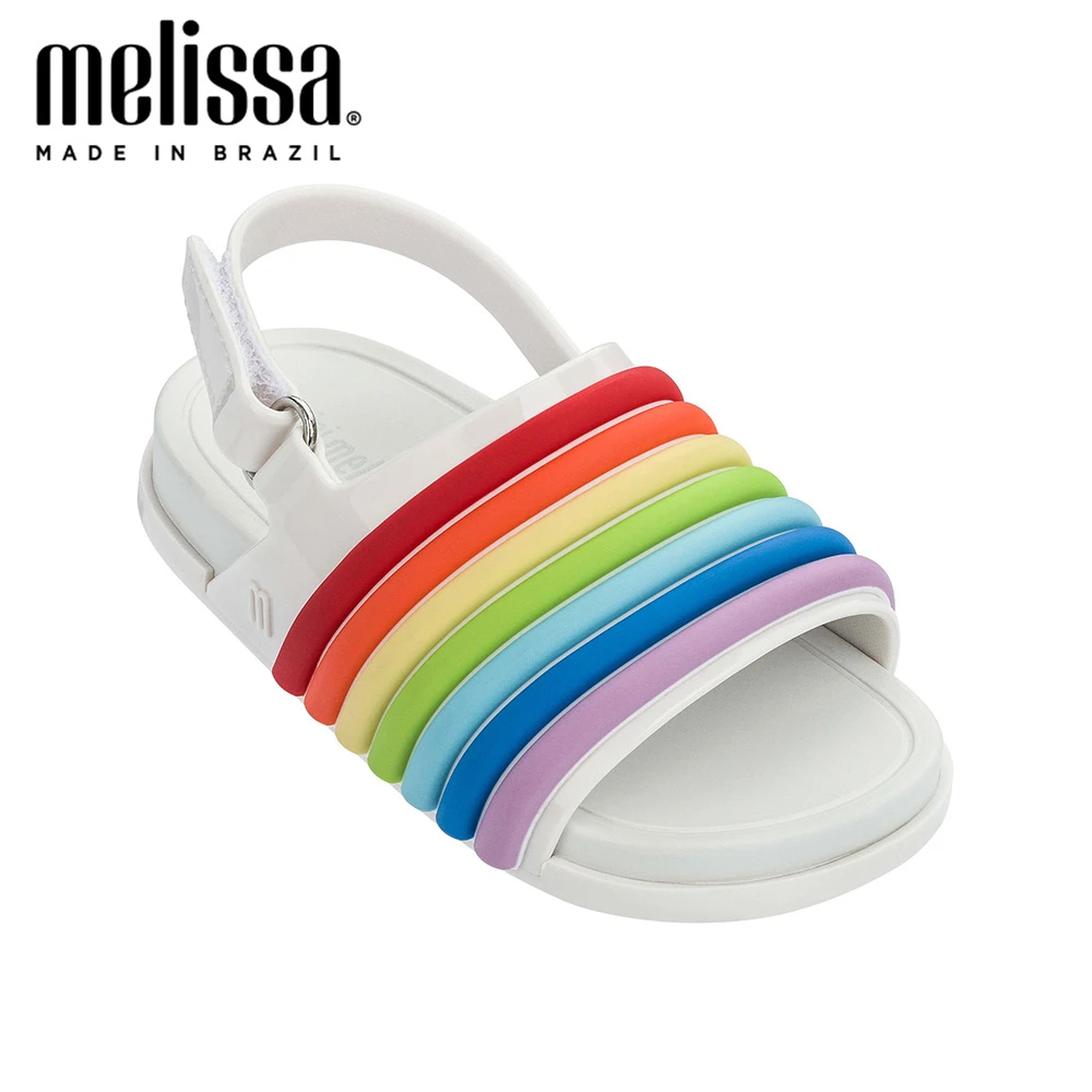Мини сандалии Melissa Rainbow для девочек пляжные желе 2020 детская обувь нескользящая