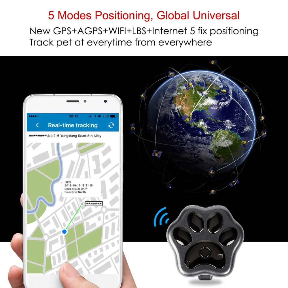 GPS трекер Prazata для домашних животных локатор собак и кошек определение
