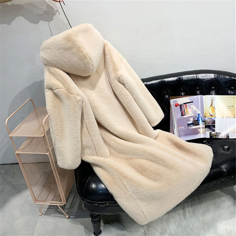 Женское длинное меховое пальто новинка зимы 2019 искусственный мех норки Толстая