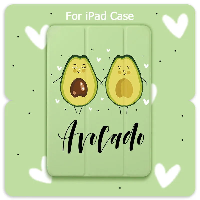

Cute Avocado For ipad Mini 5 4 Case ipad Air 2 3 Tablet Cover PU Leather For ipad 10.2 7th Generation Case ipad pro 11 Case 2020