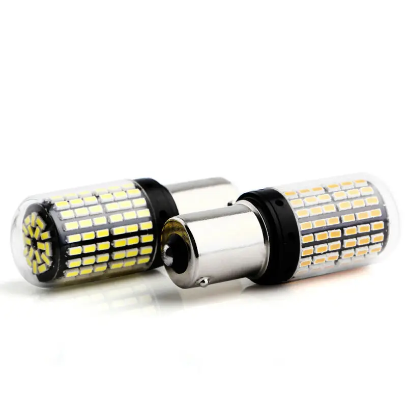 

White Turn Signal Lights 1156 7506 P21W BA15S LED 3014 144SMD Bulbs DC12V 6500K 3250LM Replacement 2pcs