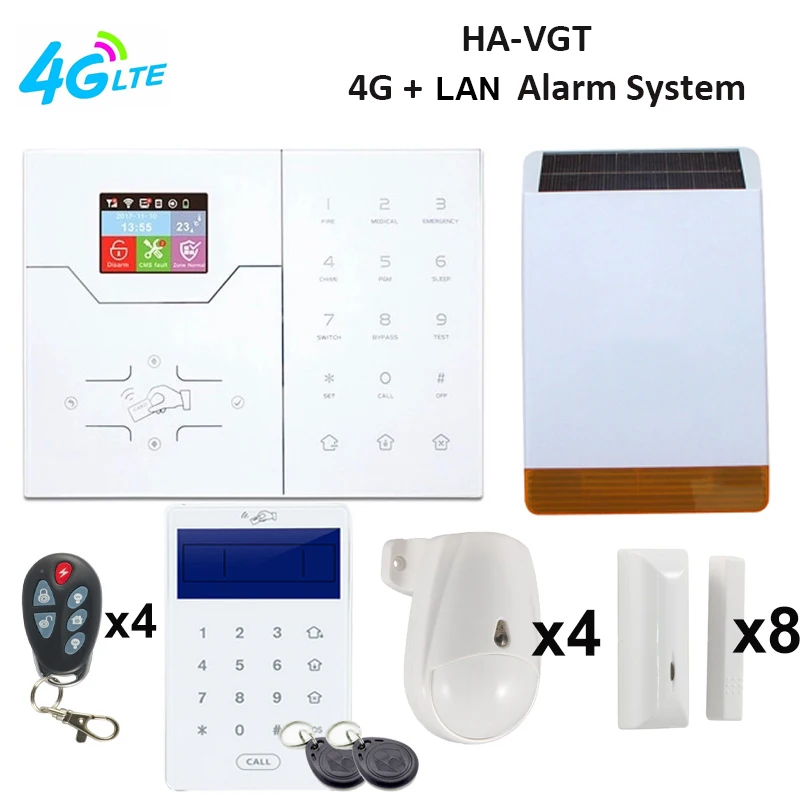 Беспроводная радиочастотная сирена с разрывной клавиатурой 3G на солнечной