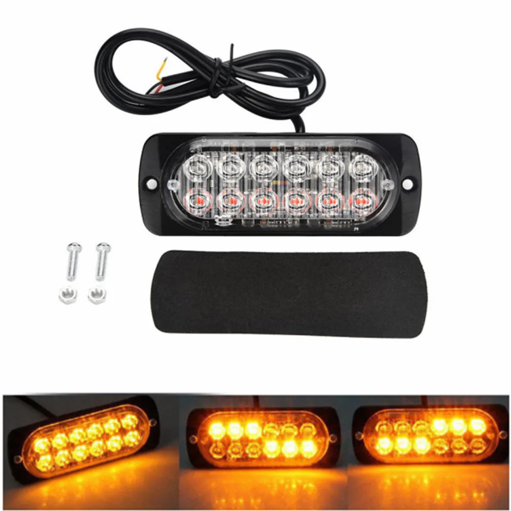 

12LED Car Strobe LED Truck Light Flashing Police 12v-24v Car Lamp Emergency Lights Reversing Light For Truck