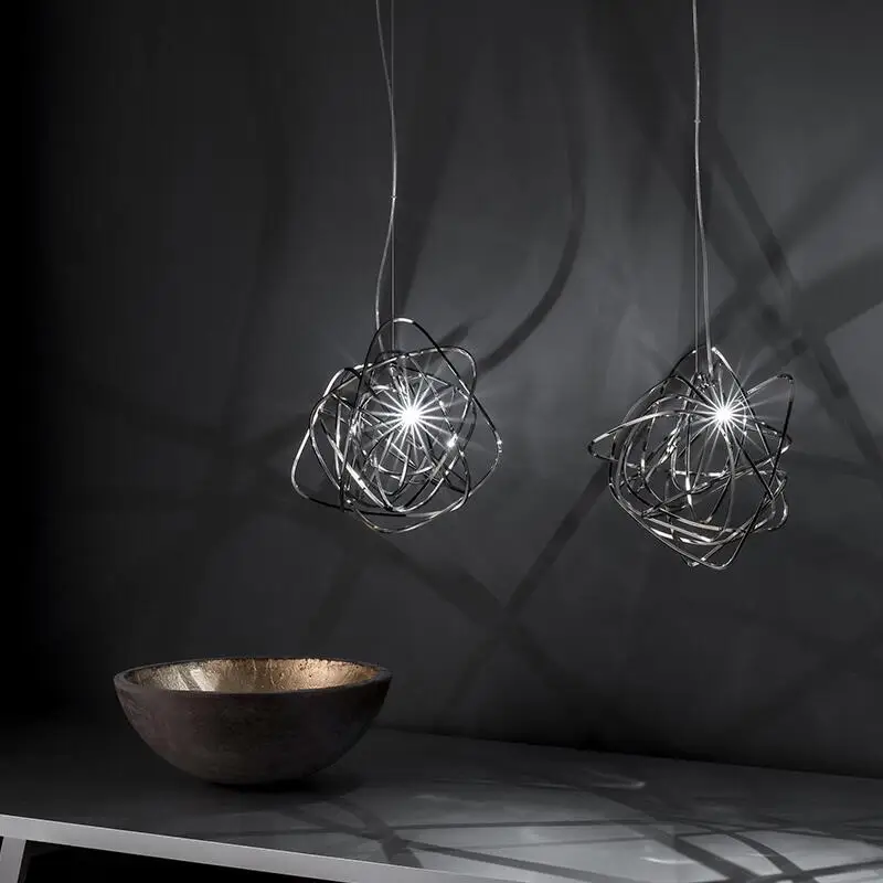 Креативный светодиодный подвесной светильник из нержавеющей стали в стиле