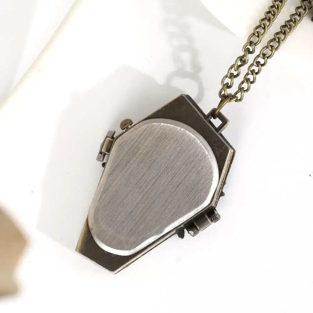 Бронзовый кошмар перед рождественские карманные часы Череп Форма гроба черный