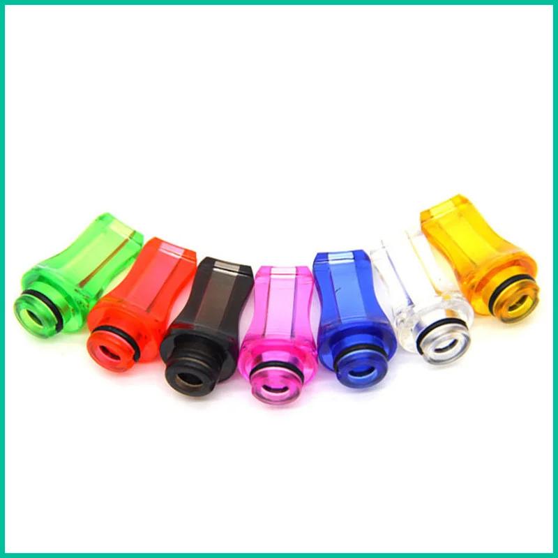 

6pcs/lot Good quality Stylish Drip Tips Flat Plastic Mouth Mouthpiece Transparent Colorful Drip Tip For 510 Atomizer Vaporizer