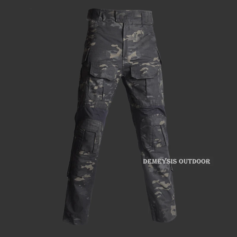 black camo plants Униформы MultiCam Тактический(рубашка и штаны) с Налокотники и наколенники налокотники страйкбол охотничьи армейские сапоги для женщин; Снайпер одежда - Цвет: black camo plants