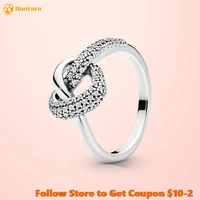 danturn new 925 sterling silver ring knotted heart rings original famous 925 silver european ring women diy jewelry making gift