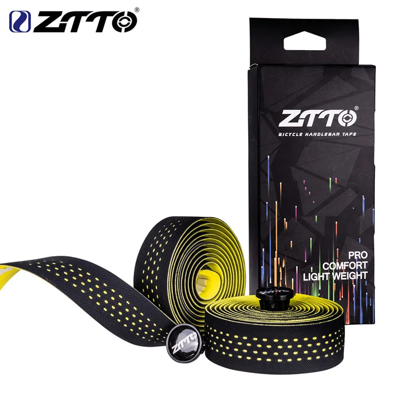 

ZTTO Soft Road Bicycle Handlebar tape Cork EVA PU Bar Tape Professional Cycling Damping Anti-Vibration Wrap With 2 Bar Plug