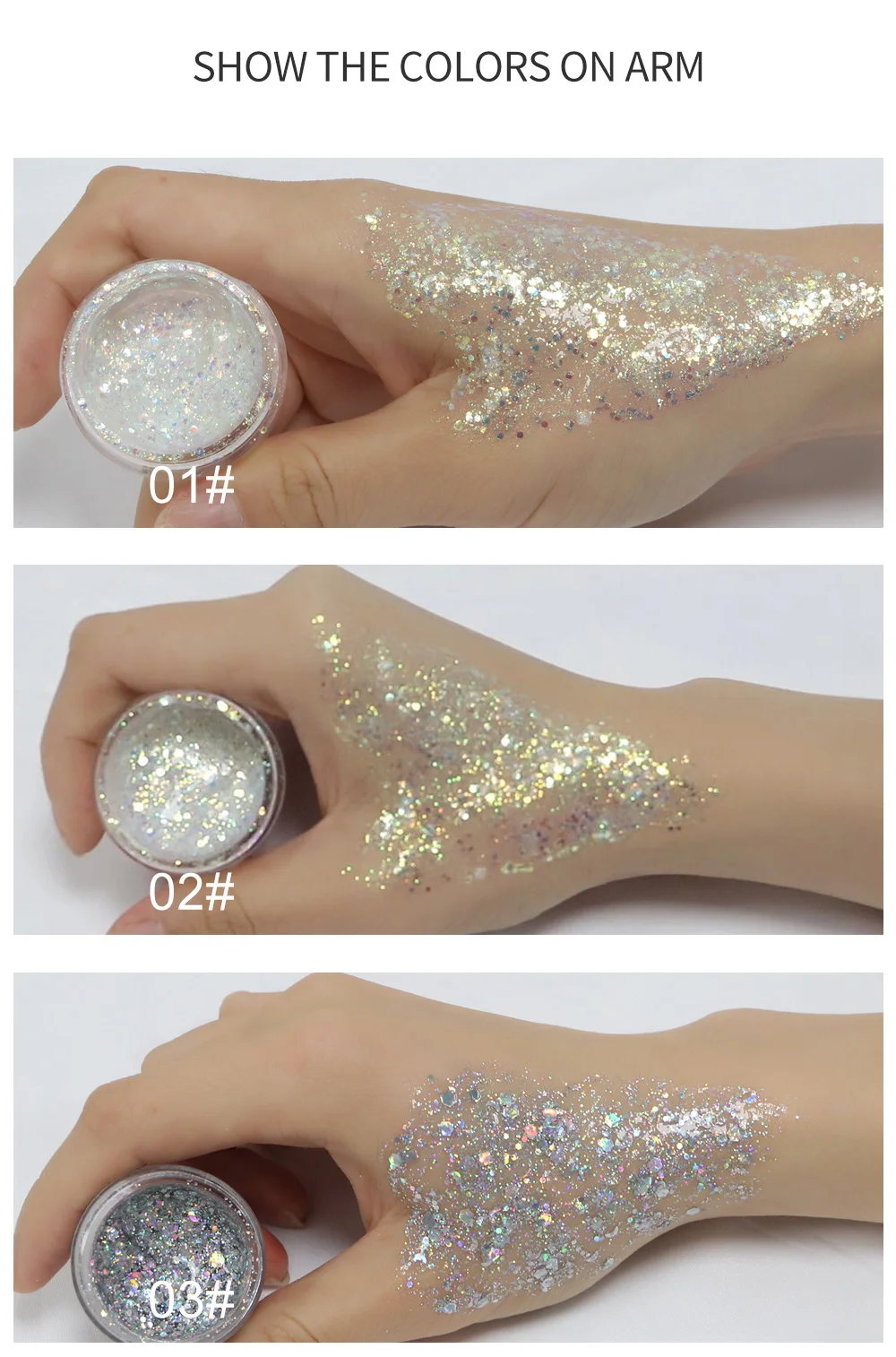 Тени для век блестящие мерцающие Пудровые наклейки хайлайтер праздничный макияж