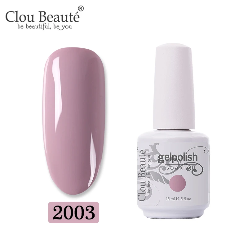 2003 Clou Beaute, 15 мл, лак, Гель-лак, Перманентный лак для ногтей, УФ светодиодный лак для ногтей, для маникюра, долговечный Гель-лак, гель-гибрид - Цвет: 2003