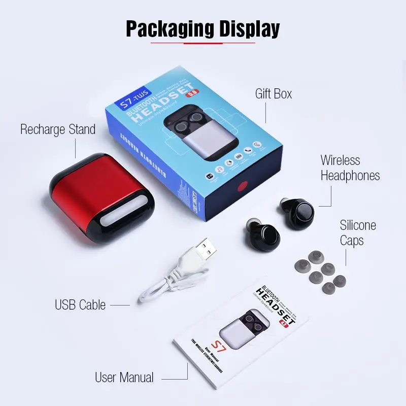 

TWS Bluetooth 5.0 Earphones With Charging Box Microphone Sports Waterproof Wireless Headphone Stereo Earbuds Headsets