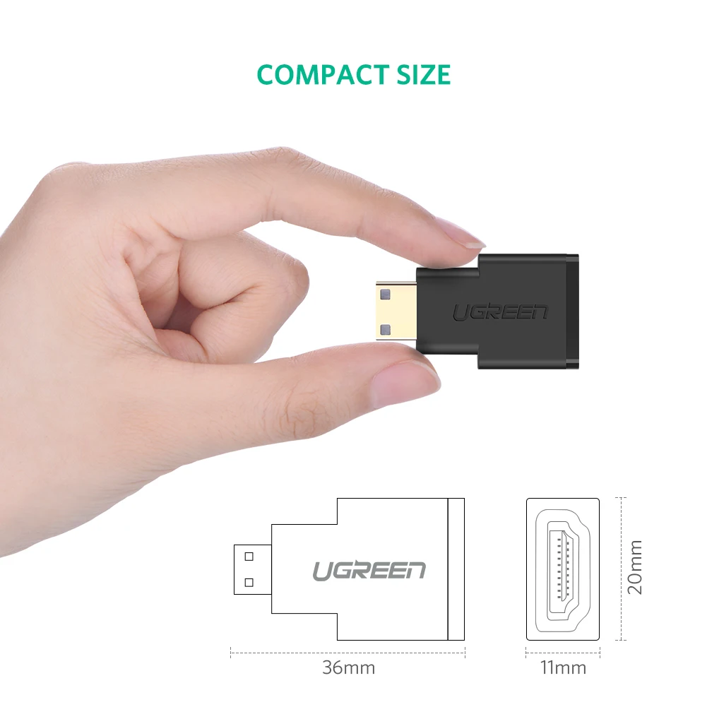 Ugreen 3 в 1 мини hdmi мужчина микро-hdmi мужчина к hdmi женский конвертер адаптер для планшет пк мобильный телефон hdmi адаптер