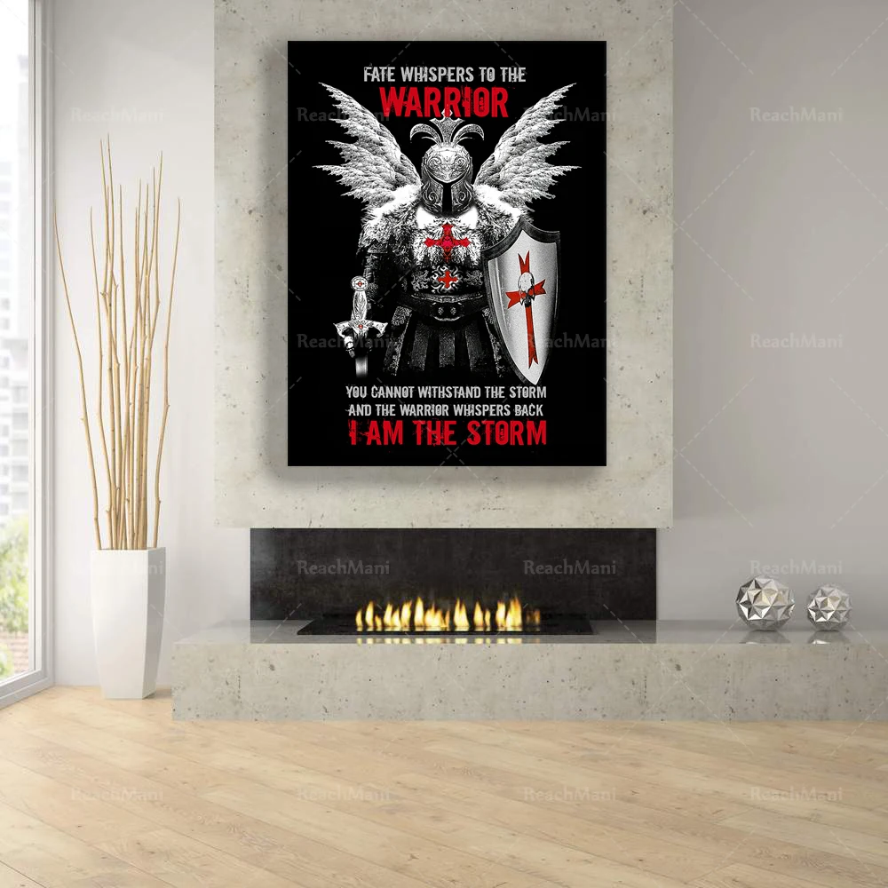 Вы не можете выдерживать шторм я мотивационный постер средневекового рыцаря
