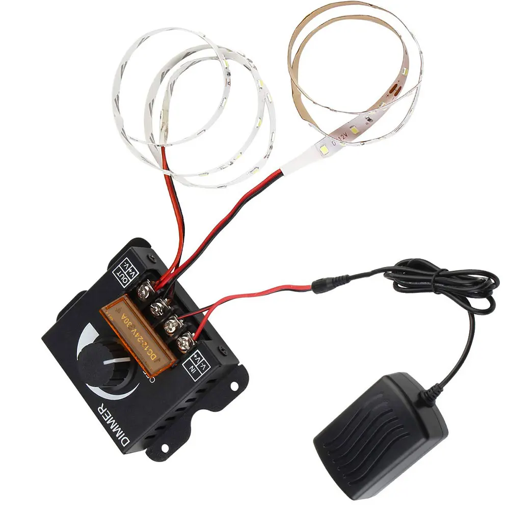 Черный светодиодный переключатель ручного Управление 30A 12V диммер контроллер с