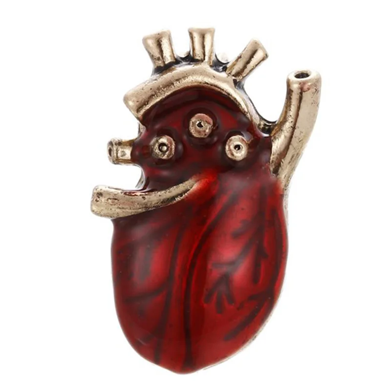 Новинка красные/Золотые эмалированные Броши с сердечком для женщин и мужчин