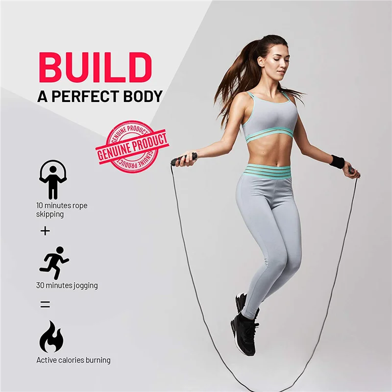 

Adjustable Jump Rope Tangle-Free Rapid Speed Skipping Rope with Ball Bearings Steel Skipping Rope Gym Fitness Home Exercise