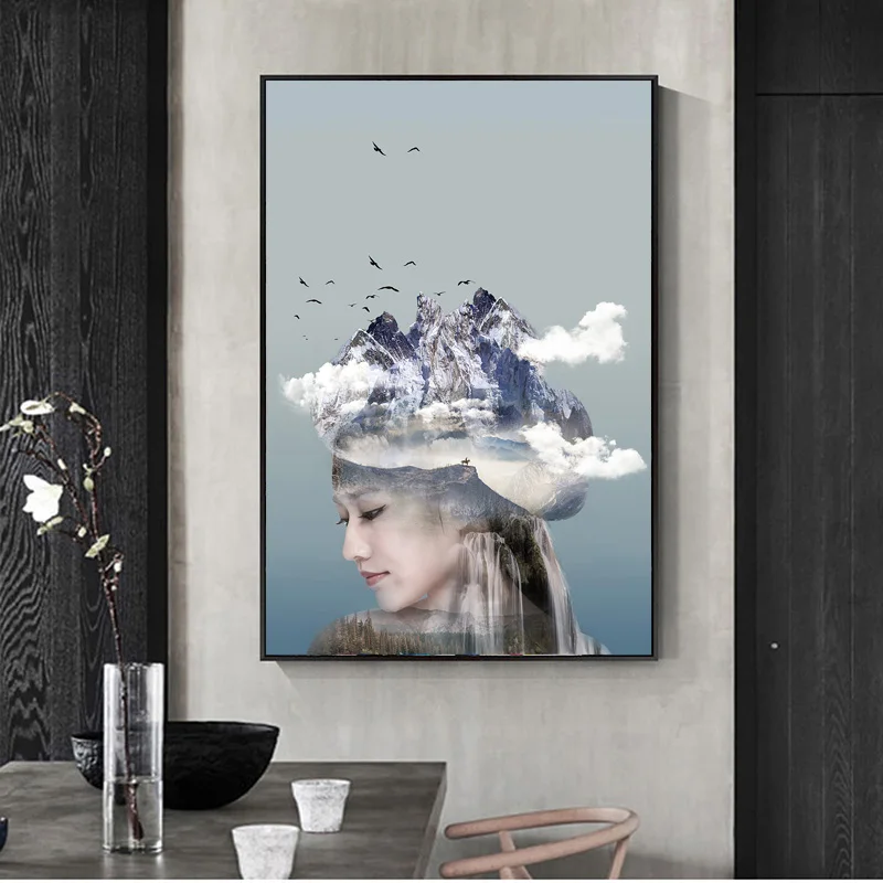 

Beautiful Girl Modern with Make Up Canvas Painting Posters and Prints Scandinavian Wall Art Picture for Living Room Home Decor