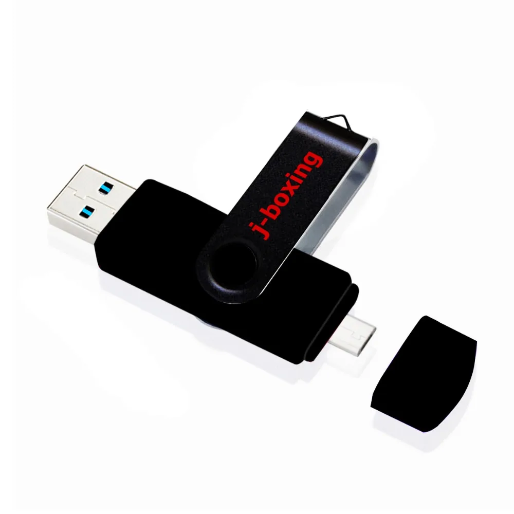 J-boxing 2 в 1 OTG USB Flash 64 ГБ 32 ГБ 16 ГБ 8 ГБ Micro USB Memory Drive металлический вращающийся флеш-диск для смартфонов Android