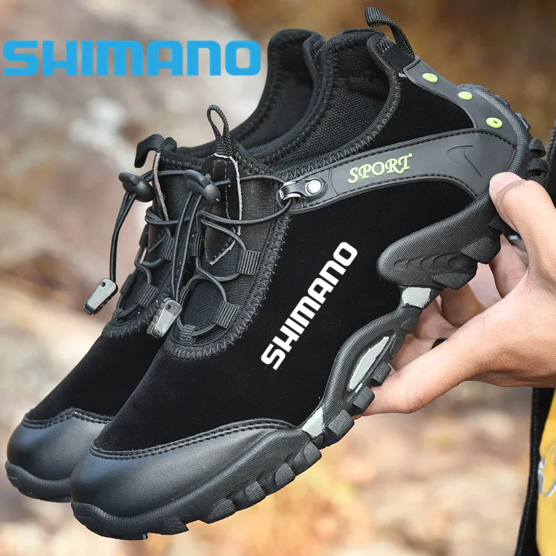 

2021 New Men Shimano Hiking Fishing Shoes Anti-skid Mountain Climbing Boots Outdoor Athletic Breathable Waterproof Fishing Shoes