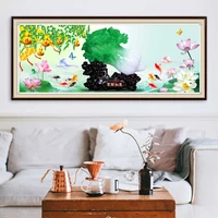 5d diy diamond painting lotus flower full square round fish daimond painting embroidery scenery picture cross stitch crafts gift