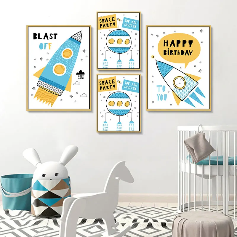 Детская парусиновая настенная живопись для маленьких девочек украшение комнаты