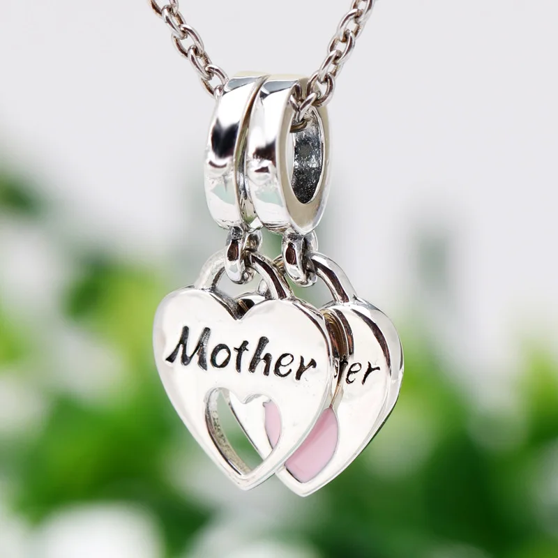 Новый оригинальный бусины из стерлингового серебра 925 для мам и дочек с двойным