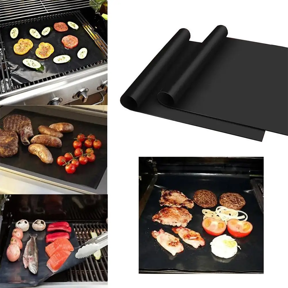 

1/3Pcs Non-stick BBQ Grill Mat 40*33cm Baking Mat Cooking Grilling Sheet Heat Resistance Easily Cleaned Kitchen For Party