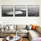 Постеры для украшения дома в скандинавском стиле, 3 шт., холст, морской камень, дзен, живопись, черные и белые настенные картины, украшение для дома