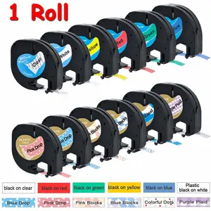 CIDY 91201, совместимая пластиковая лента 12 мм * 4 м, черный на белом, Dymo Letratag, LT 91331 LT9120112267 18769 18771 для LT-100H, LT-100T