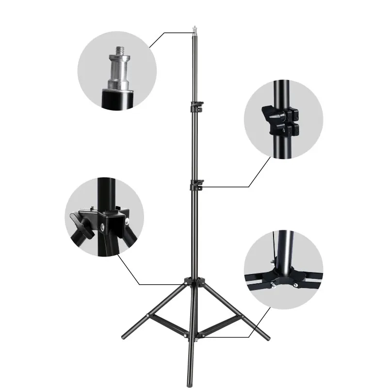 Серебристый 150cm/59inch Photography Tripod Light Stand With 1/4" Screw For Brithday Party Meeting Travel Wedding - Цвет: Серебристый