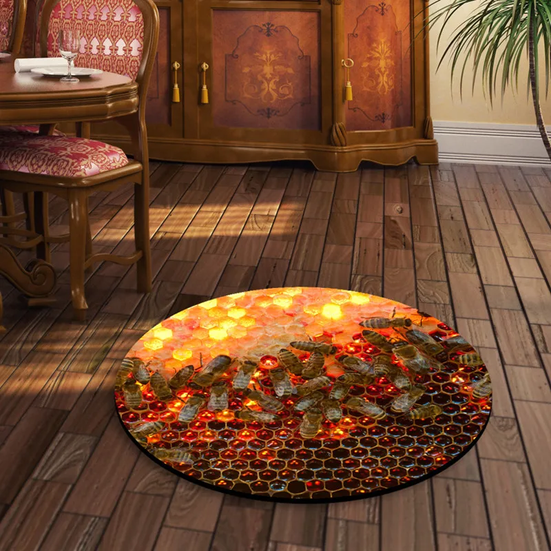 

Creative Bee/Honeycomb 3D Pattern Carpets For Living Room Bedroom Area Rugs Cartoon Mat Large Carpet Home Printed Kids Size Play