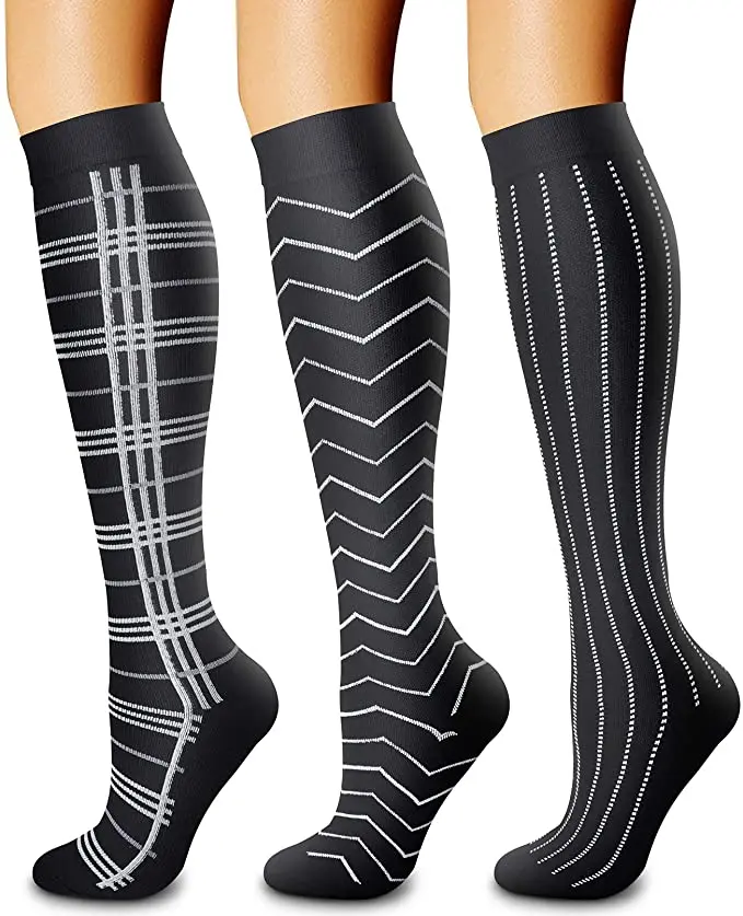 

58 Styles Compression Socks Unisex Black Dot Striped Shaped Animals Golfs Tube Outdoor Running Cycling Long Pressure Stockings