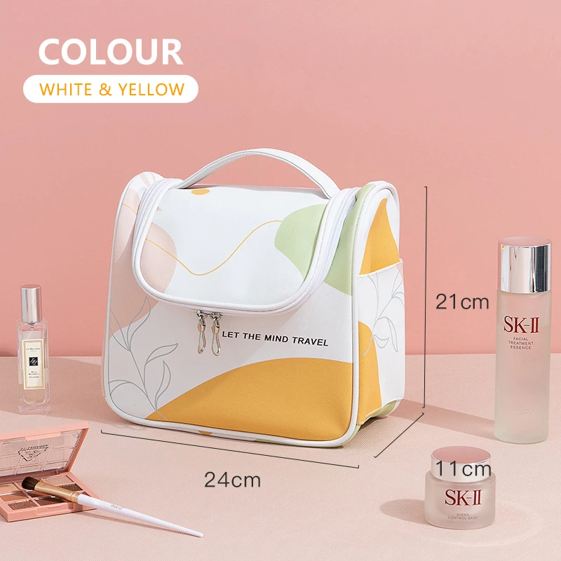 

Waterproof PU Travel Wash Bag Portable Cosmetic Organizer Designer Luxury Durable Makeup Box for Girls & Women Toiletry Pouch