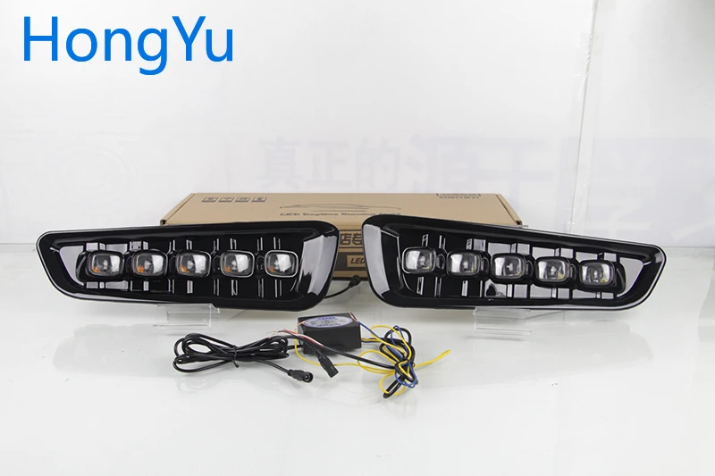 Мигающий светодиодный DRL Дневной светильник s для Ford Raptor SVT F150 2016 2017 2018 с желтым