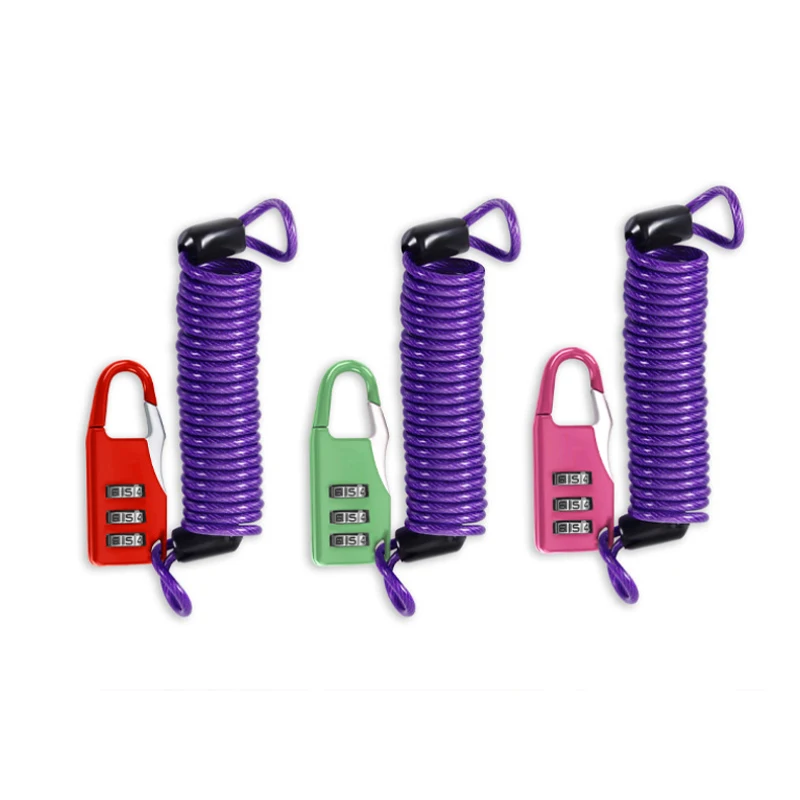 

MTB Highway car bike lock Motorcycle Helmet Lock Steel Cable Luggage Lock Bicycle Lock Mini Password Lock Motorcycle Parts